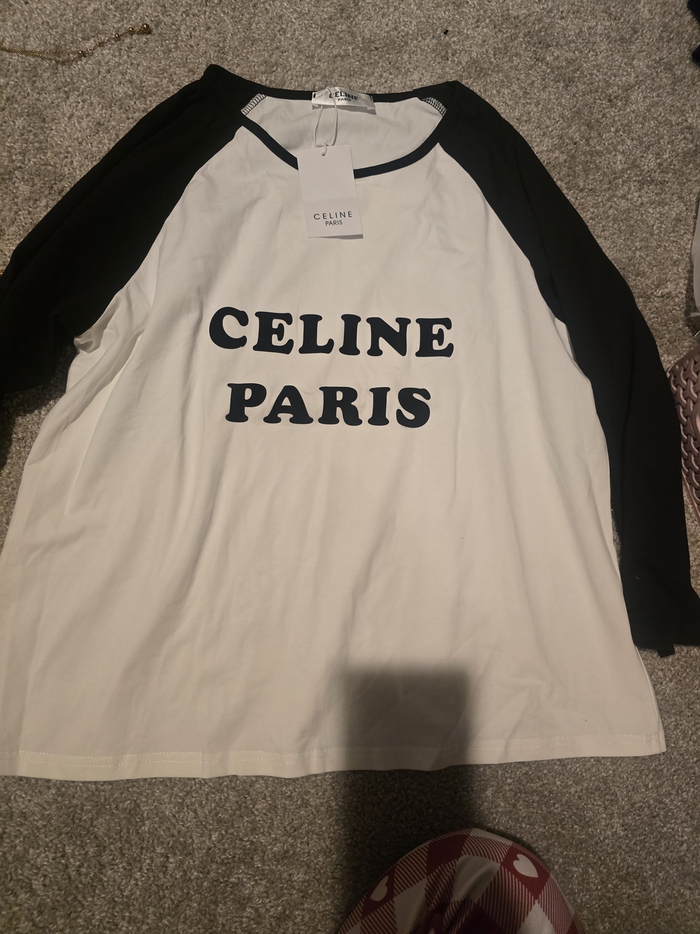 Celine Paris White & Black Logo Tee - Picture 7 of 7